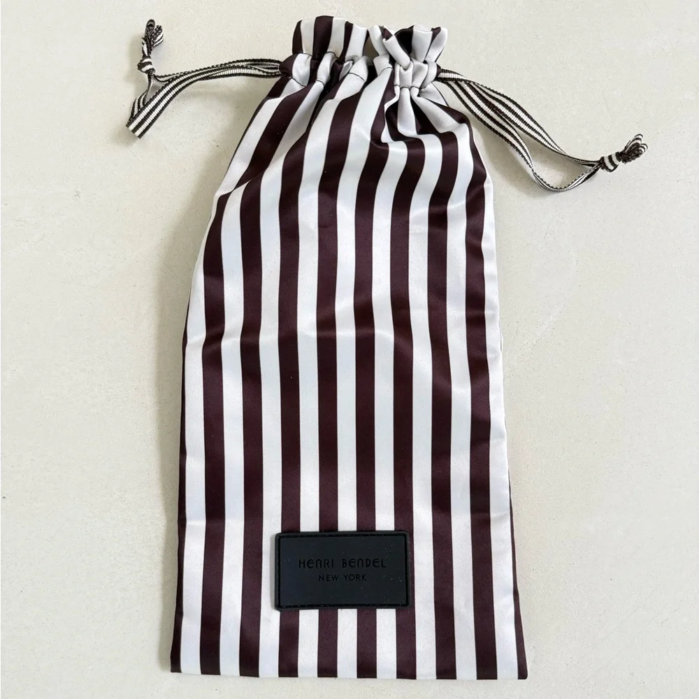 Henri Bendel Signature Brown Satin Striped Dustbag